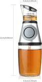 Glass Oil Bottle, 8.5 Oz Wide Mouth Kitchen Oil Dispenser with Measuring, for Cooking, Baking, Frying, Salads, BBQ, Picnics