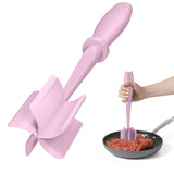 Meat Chopper, Hamburger Grinder, Premium Heat Resistant Smasher for Ground Beef, Burger Grinder Nylon Potato Mix Tool-Black