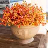 Artificial Flowers for Outdoor Indoor Garden Home Decoration, Faux Flower Daisy with Eucalyptus Leaves Fake Plants Greenery Boxwood Porch Patio, 12 Bundles (Mix Pink Red Purple Yellow)