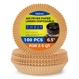 Air Fryer Paper Liners, 125Pcs Parchment Paper, Air Fryer Liners Disposable for Microwave, Non-Stick Air Fryer Liner Square Free of Bleach (8IN)