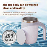 Automatic Stirring Coffee Mug, Rechargeable Automatic Stirring Coffee Mug, Electric Fun Automatic Stirring Mug, Stainless Steel Travel Coffee Mug for Office Use (White)