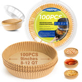 Air Fryer Paper Liners, 125Pcs Parchment Paper, Air Fryer Liners Disposable for Microwave, Non-Stick Air Fryer Liner Square Free of Bleach (8IN)
