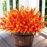 Artificial Flowers for Outdoor Indoor Garden Home Decoration, Faux Flower Daisy with Eucalyptus Leaves Fake Plants Greenery Boxwood Porch Patio, 12 Bundles (Mix Pink Red Purple Yellow)
