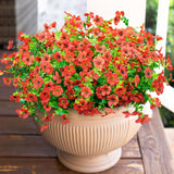 Artificial Flowers for Outdoor Indoor Garden Home Decoration, Faux Flower Daisy with Eucalyptus Leaves Fake Plants Greenery Boxwood Porch Patio, 12 Bundles (Mix Pink Red Purple Yellow)